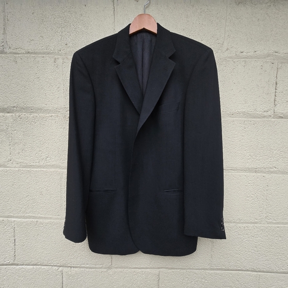 Hugo Boss  Einstein/Sigma Black 100% Wool USA Made 3 Btn Blazer Jacket ● 42R - Picture 1 of 6